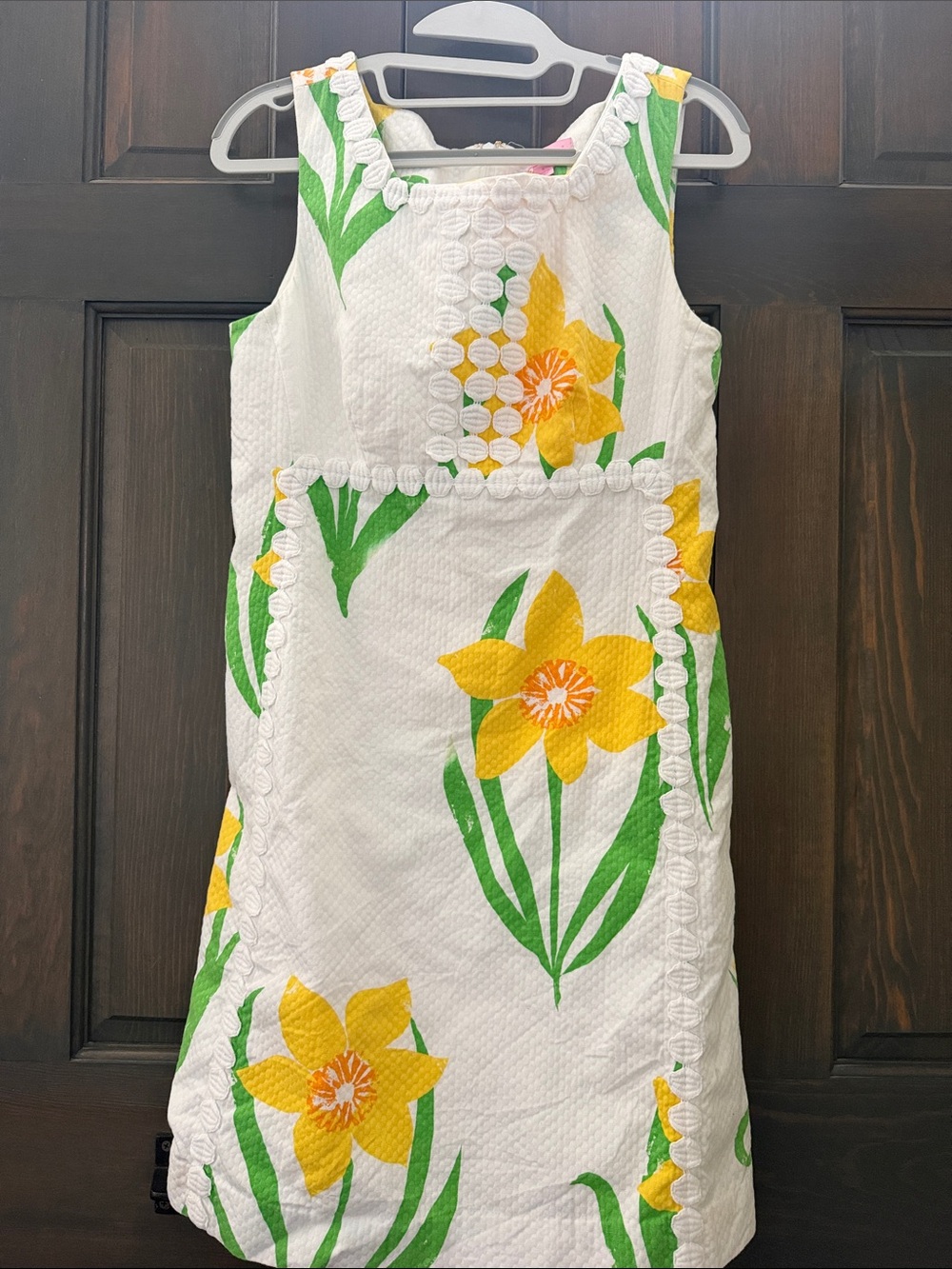 Women’s Lilly Pulitzer White Sundress with Yellow Floral Print daffodils size 6